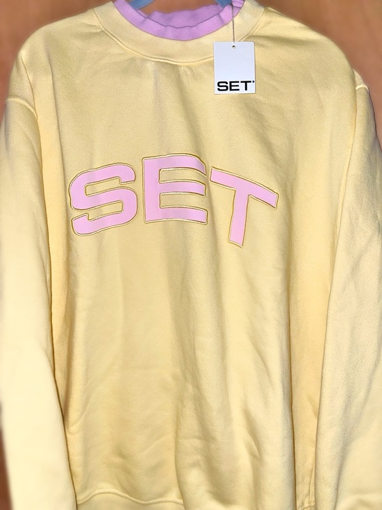 SET Active Tops - Set Active Yellow Layered Crewneck